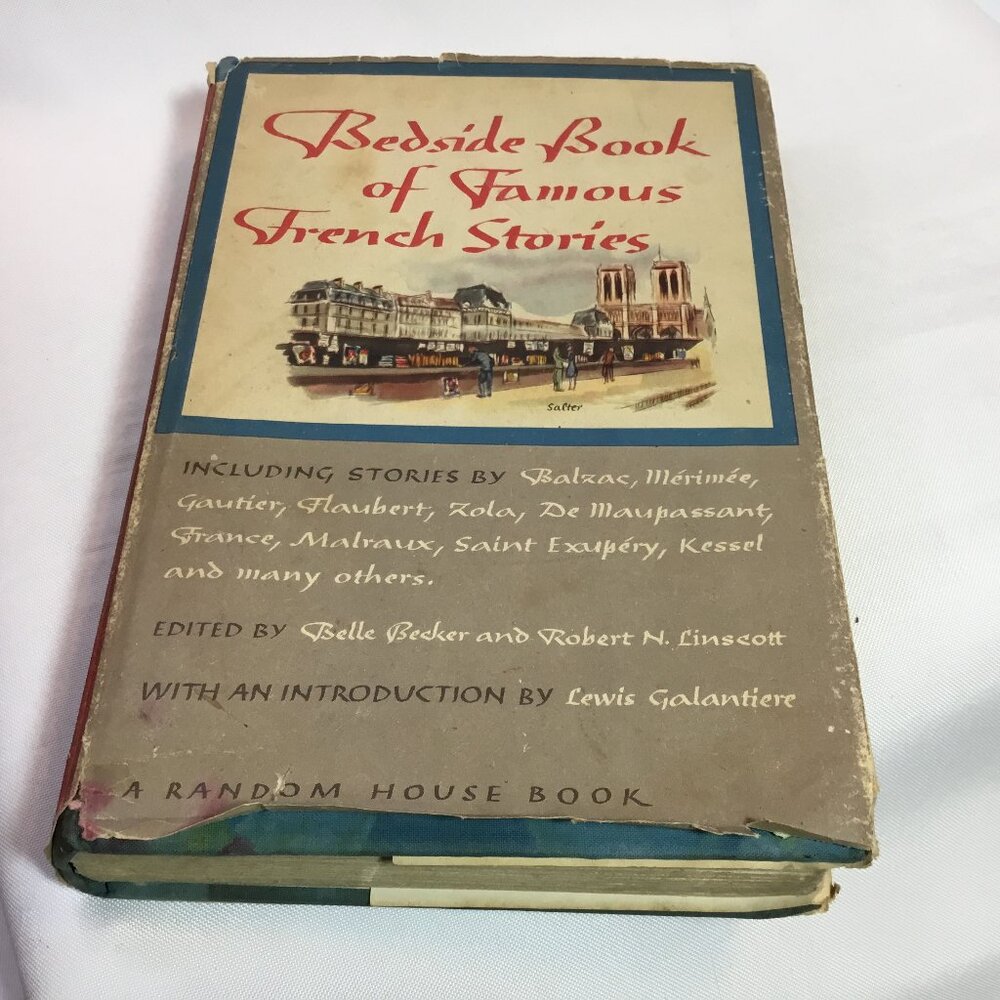 Bedside Book of Famous French Stories 1945 Hardcover/Dust Jacket Acceptable